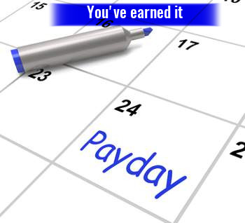  payday calendar shows salary or wages 