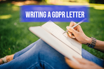 image of girl writing with a banner stating writing a gdpr letter